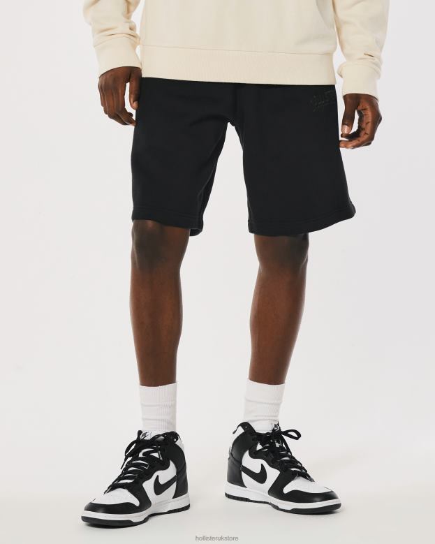Bottoms Hollister Men Fleece Logo Shorts 9\\ 488201370 Black